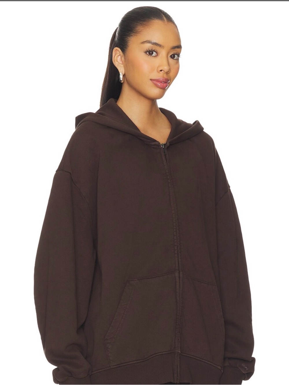 SKIMS Dark Brown Oversized Zip Hoodie